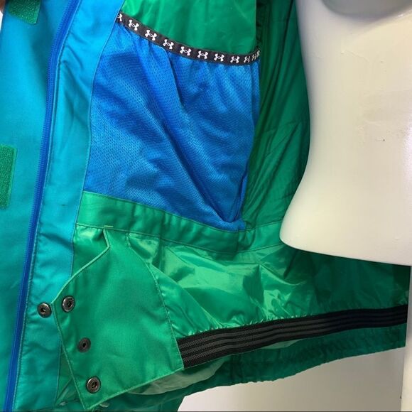 EUC Womens Under Armour Coldgear Fader Blue Green Ombre Ski Jacket Coat Medium - Picture 5 of 12